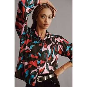 NWT $168 ANTHROPOLOGIE S Hutch Kodie Buttondown Blouse